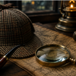 deerstalker pipe magnifying glass: Sherlock Holmes